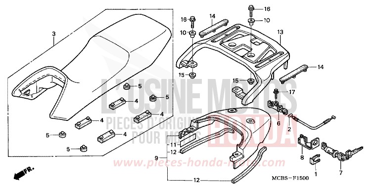 SEAT for Transalp 650 SPANGLE SILVER METALLIC (NHA49) from 2005